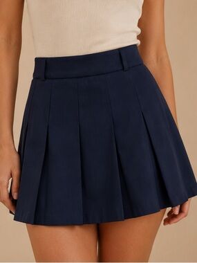 Millay Vogue Design Navy A-Line Skater Skirt Size L (Fits Like XS)
